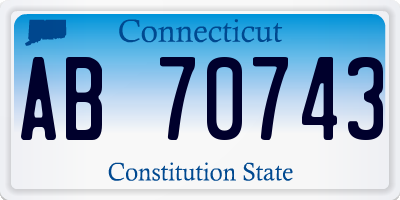 CT license plate AB70743