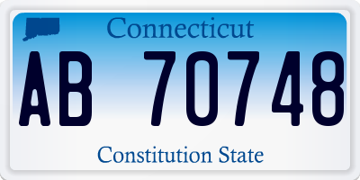 CT license plate AB70748