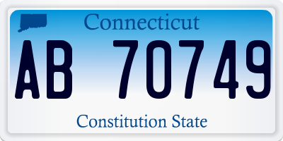 CT license plate AB70749