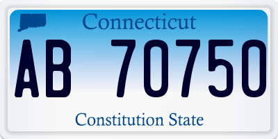 CT license plate AB70750