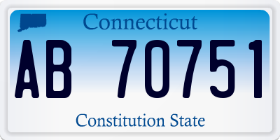 CT license plate AB70751