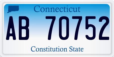 CT license plate AB70752