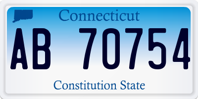 CT license plate AB70754