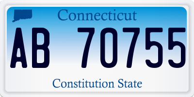 CT license plate AB70755