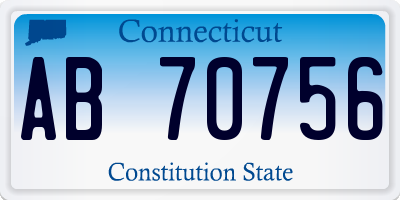 CT license plate AB70756