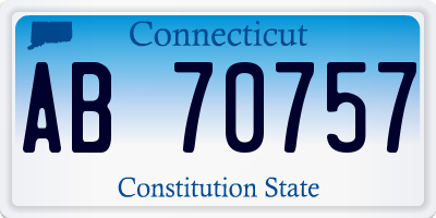 CT license plate AB70757