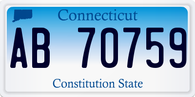 CT license plate AB70759