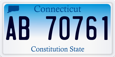 CT license plate AB70761