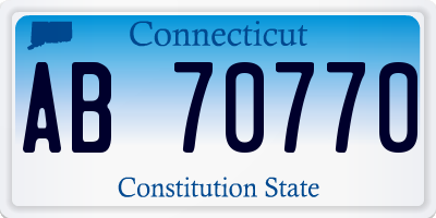 CT license plate AB70770