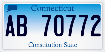 CT license plate AB70772