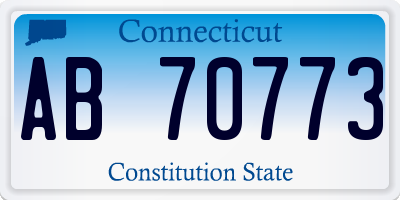 CT license plate AB70773