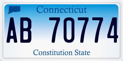 CT license plate AB70774