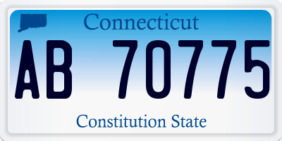 CT license plate AB70775