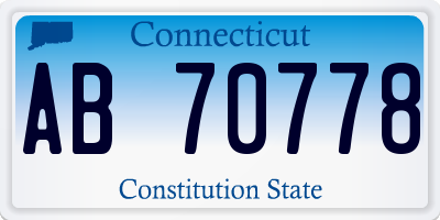 CT license plate AB70778