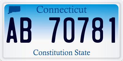 CT license plate AB70781