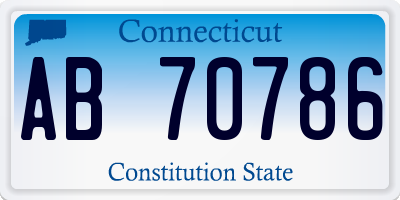 CT license plate AB70786