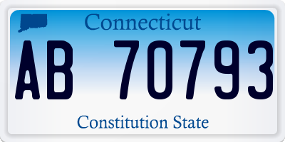 CT license plate AB70793