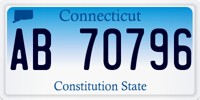 CT license plate AB70796