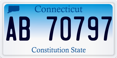 CT license plate AB70797