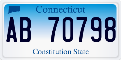 CT license plate AB70798