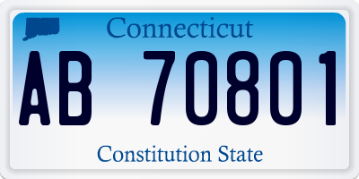 CT license plate AB70801