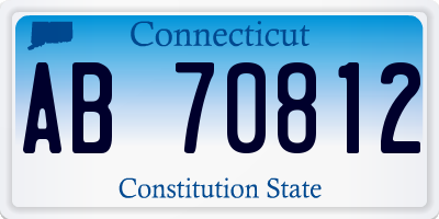 CT license plate AB70812