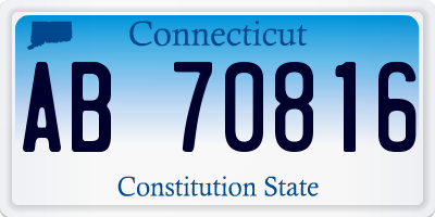 CT license plate AB70816