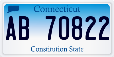 CT license plate AB70822