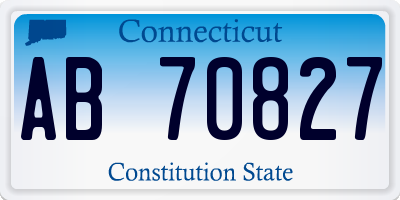 CT license plate AB70827