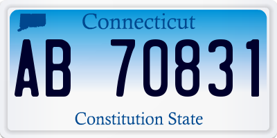 CT license plate AB70831