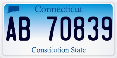 CT license plate AB70839