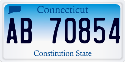 CT license plate AB70854