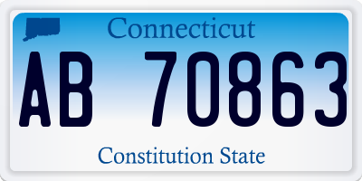 CT license plate AB70863