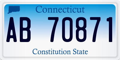 CT license plate AB70871