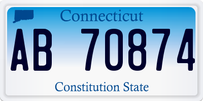 CT license plate AB70874