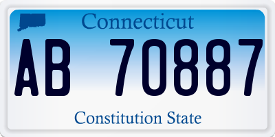 CT license plate AB70887