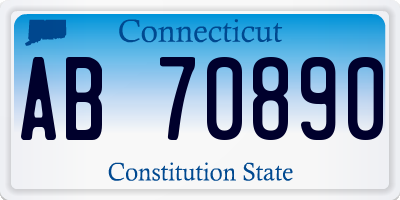 CT license plate AB70890