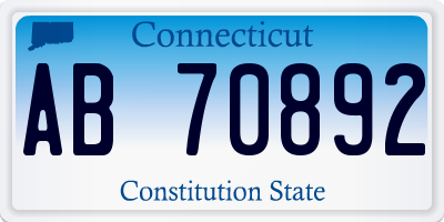 CT license plate AB70892