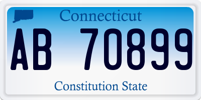 CT license plate AB70899