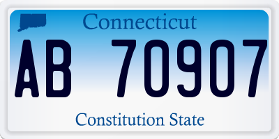 CT license plate AB70907