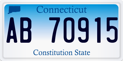 CT license plate AB70915