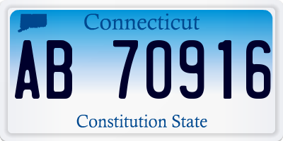 CT license plate AB70916