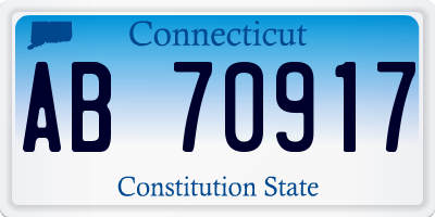 CT license plate AB70917