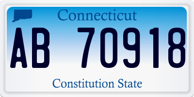 CT license plate AB70918