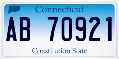 CT license plate AB70921