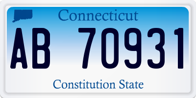 CT license plate AB70931