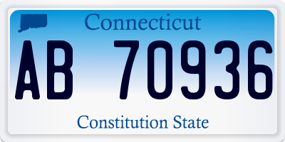 CT license plate AB70936