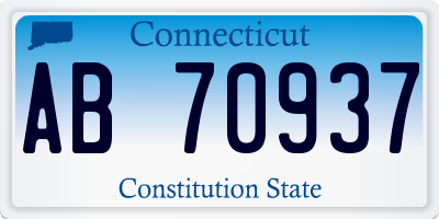 CT license plate AB70937