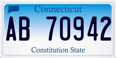 CT license plate AB70942