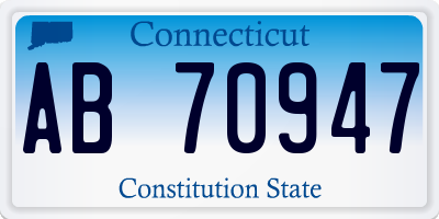 CT license plate AB70947